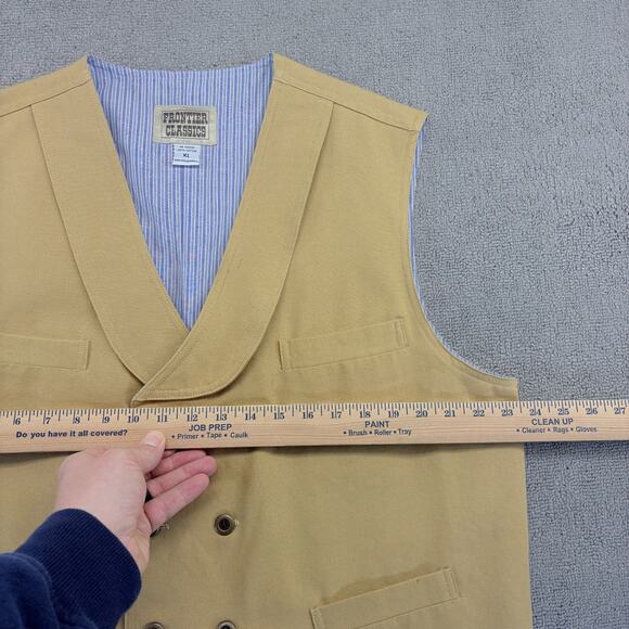 Frontier Classics Double-Breasted Vest Men's XL Tan Lined Canvas Eight Button - Picture 7 of 9